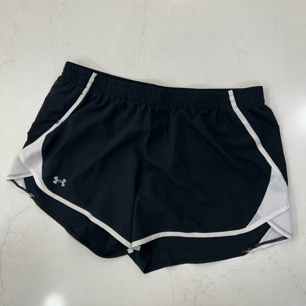Under Armour Women's Black and White Athletic Shorts